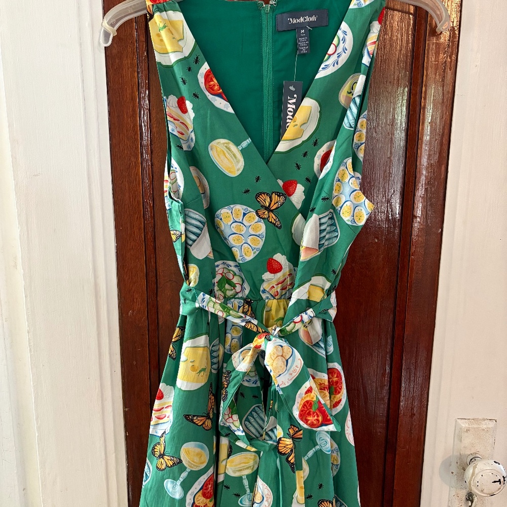 Unique retro print summer dress